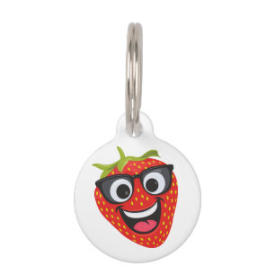 Médaillon Pour Animaux Personnage de fraise cool – Art de fruit Kawaii am