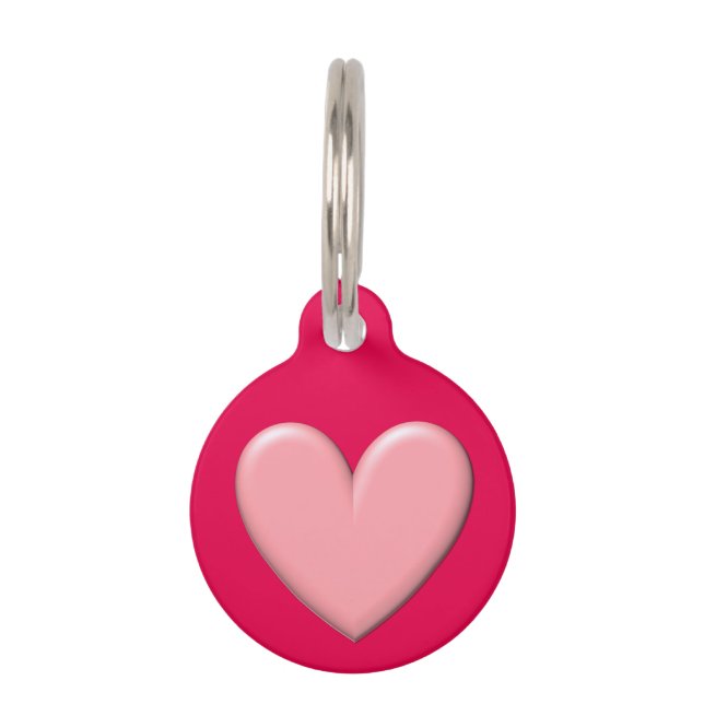 Médaillon Pour Animaux Personnalisable Puffy Heart (Devant)