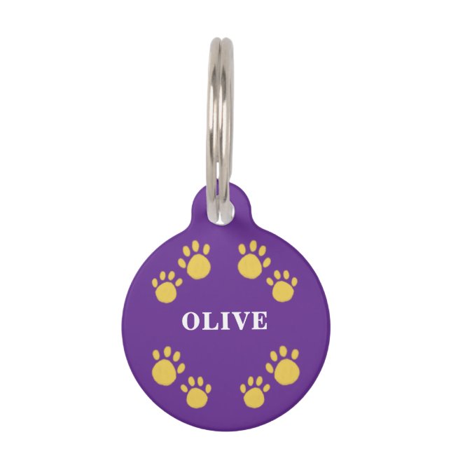 Médaillon Pour Animaux Personnalisable Unique, Pattes (Devant)