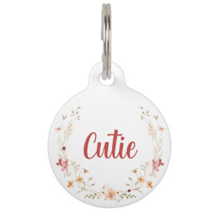 Médaillon Pour Animaux Personnalisé Pot de chien floral personnalisé Fleu