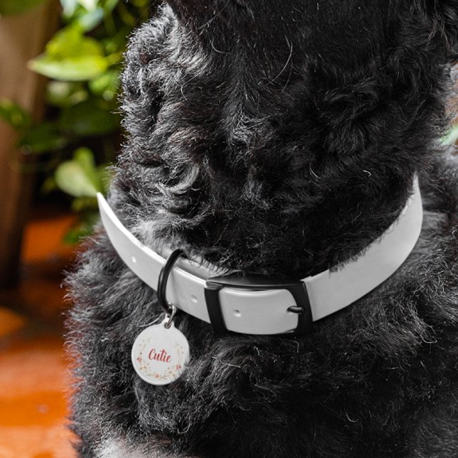 Médaillon Pour Animaux Personnalisé Pot de chien floral personnalisé Fleu (Créateur téléchargé)