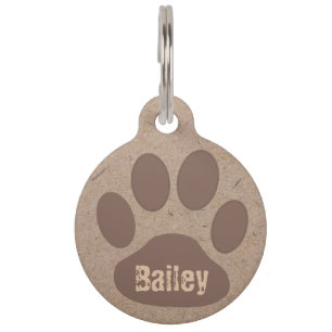 Médaillon Pour Animaux Personnalisé Rustic Paws