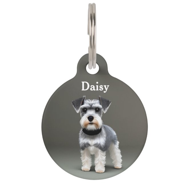 Médaillon Pour Animaux Personnaliser le Schnauzer miniature (Devant)