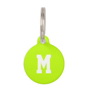 Médaillon Pour Animaux Personnaliser, personnalisez le chien vert citron,