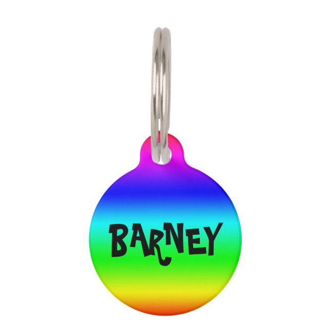 Médaillon Pour Animaux Personnaliser Rainbow Pet Tag (Devant)