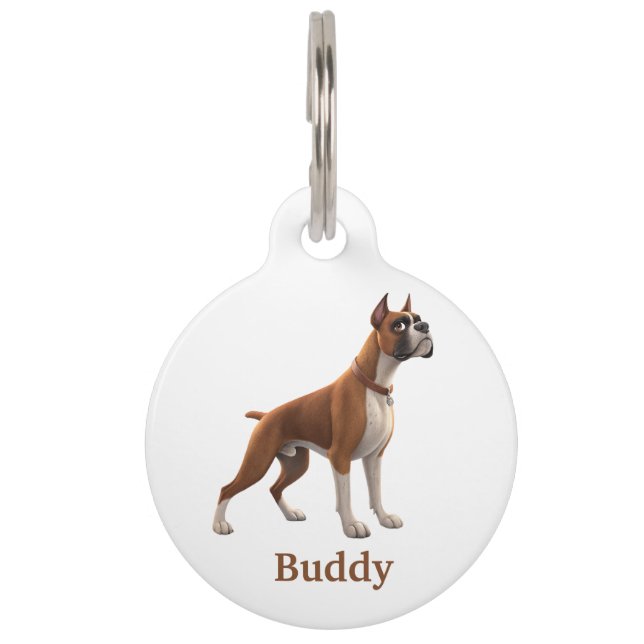 Médaillon Pour Animaux Personnalisez Boxer (Devant)