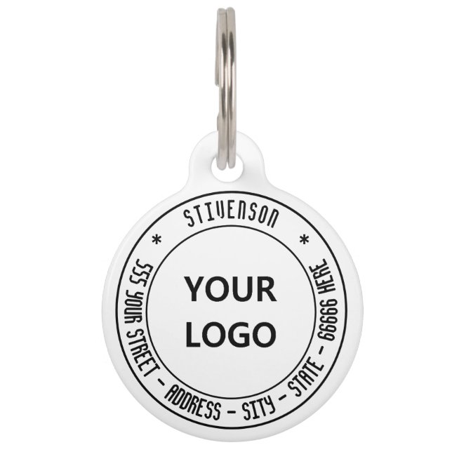 Médaillon Pour Animaux Personnalisez votre logo ou votre nom d'adresse ph (Dos)