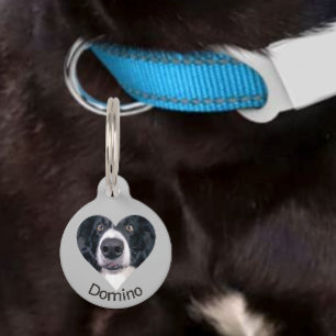Médaillon Pour Animaux Pet Chien Chat Coeur Photo Personnaliser ID perdu