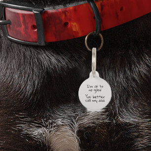 Médaillon Pour Animaux Pet Chien Chat Drôle Humour ID Personnaliser perdu