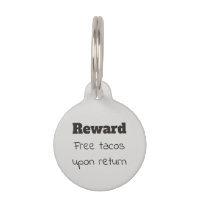 Pet Chien Chat Funny Taco Personnaliser ID perdu