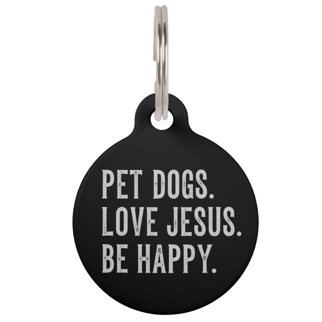 Médaillon Pour Animaux Pet Dogs Love Jesus Be Happy Dog Lover Christian (Devant)