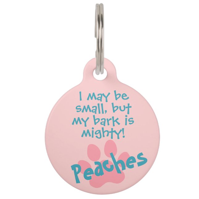Médaillon Pour Animaux Pet Lover Drôle Citation Peach Pink Perdu (Devant)