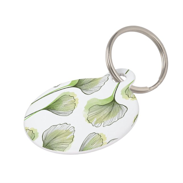 Médaillon Pour Animaux Pétales verts (Côté )