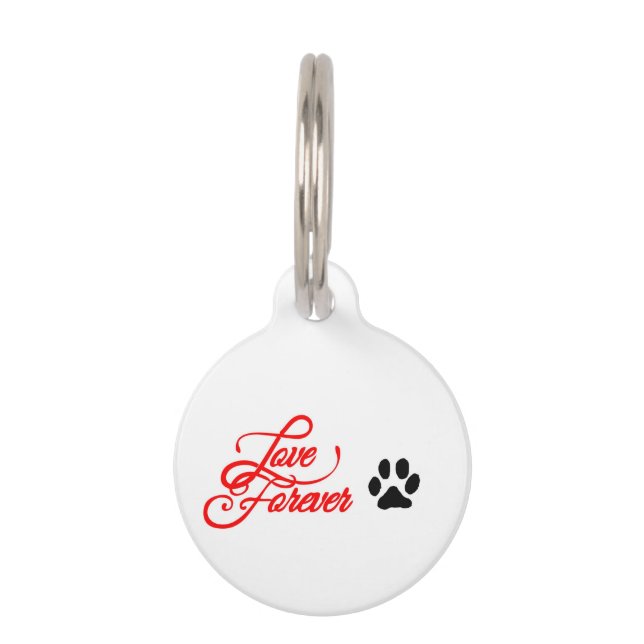 Médaillon Pour Animaux Petit amour rond d'étiquette d'animal familier (Devant)