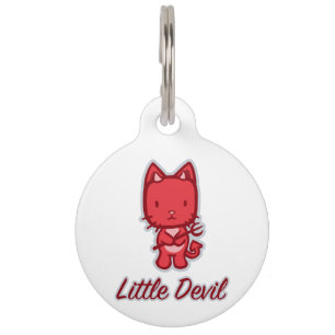 Médaillon Pour Animaux Petit Ange...Petit Diable Kitty Cat Cartoon