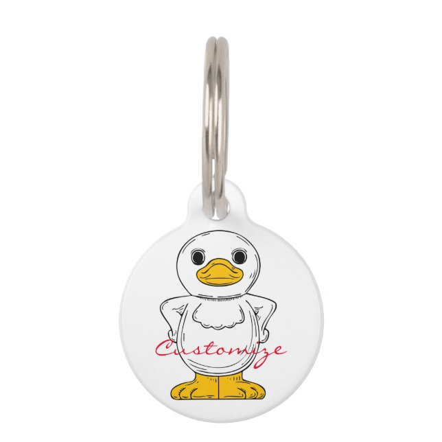Médaillon Pour Animaux Petit canard blanc debout Thunder_Cove (Devant)