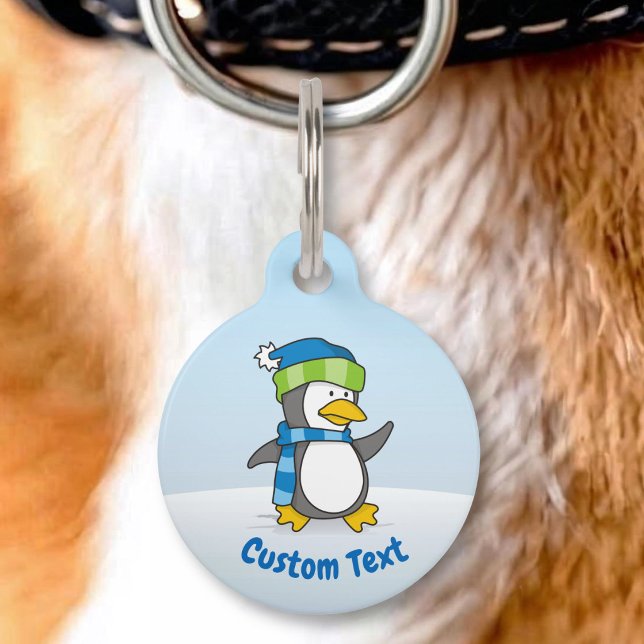 Médaillon Pour Animaux Petit pingouin marchant sur la neige (Créateur téléchargé)