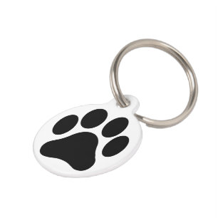 Médaillon Pour Animaux Petite étiquette noire et blanche customisée