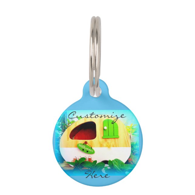 Médaillon Pour Animaux petite maison caravane gypsy (Devant)