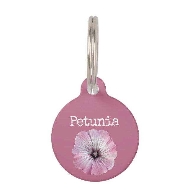Médaillon Pour Animaux Pétunia à fleurs roses (Devant)