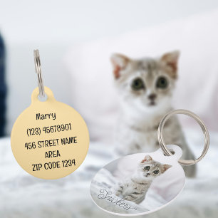 Médaillon Pour Animaux Photo et texte personnalisés