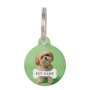 Médaillon Pour Animaux Photo personnalisé de chien de compagnie avec text