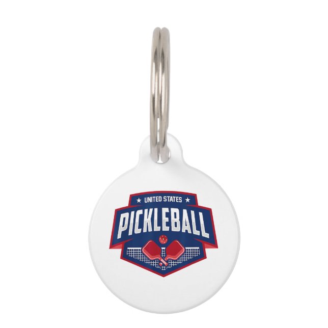 Médaillon Pour Animaux Pickleball Support Team Pickleball Player USA (Devant)