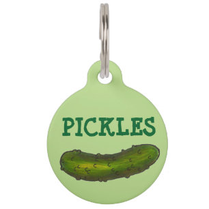 Médaillon Pour Animaux Pickles Crunchy Green Dill Pickle Personnalisé