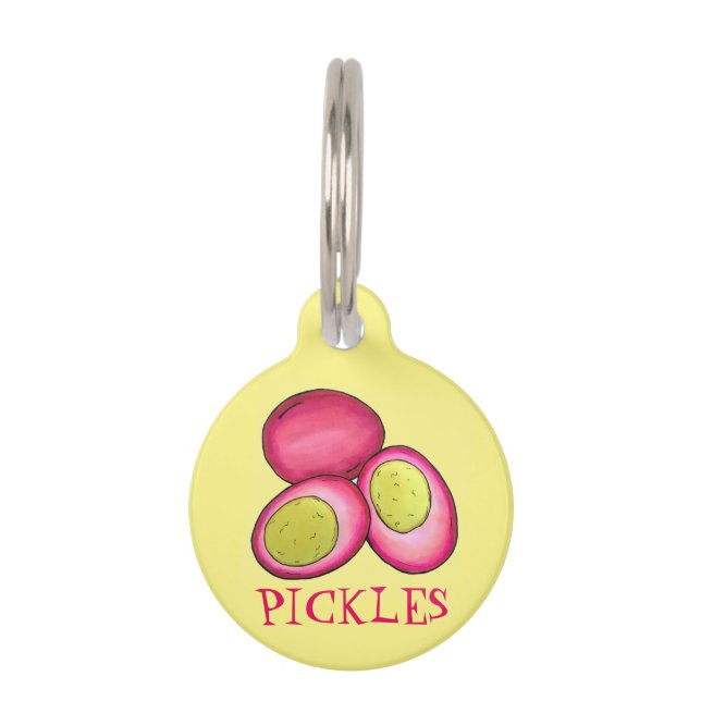 Médaillon Pour Animaux PICKLES Foodie Pické Dur Bouilli Rouge Beet Oeuf (Devant)