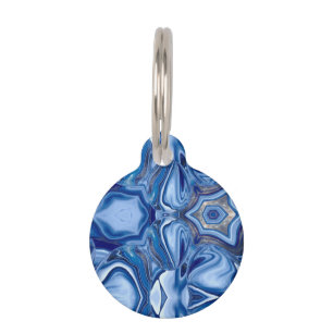 Médaillon Pour Animaux Pierre d'Agneau de dentelle bleue