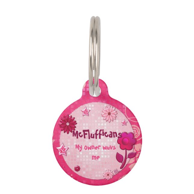 Médaillon Pour Animaux Pink at Play Jeweled ID PERSONNALISÉ