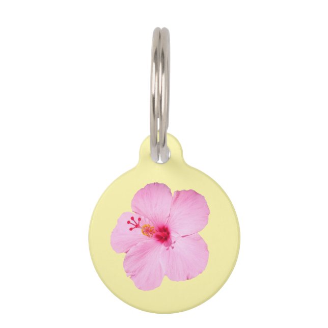 Médaillon Pour Animaux Pink Hibiscus Tropical Flower (Devant)
