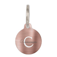 Pink Rose Gold Foil Metallic Monogramme Nom