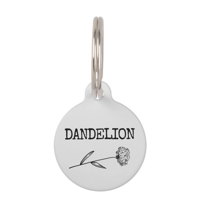 Médaillon Pour Animaux Pissenlit (Devant)