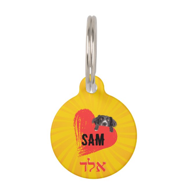 Médaillon Pour Animaux Placa para mascotas, Pequeña, ¨b'li ayin hara¨ (Devant)