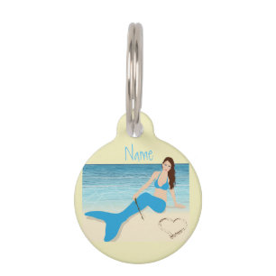 Médaillon Pour Animaux Plage Mermaid Valentine Thunder Cove