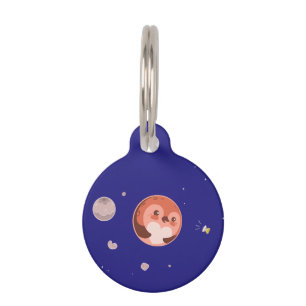 Médaillon Pour Animaux Planète Pluton de pingouin de Kawaii