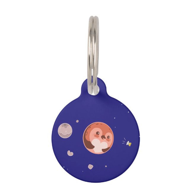 Médaillon Pour Animaux Planète Pluton de pingouin de Kawaii (Devant)