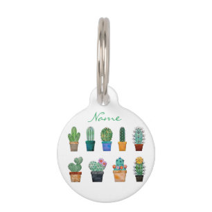 Médaillon Pour Animaux Plantes de Cactus assortés Thunder_Cove