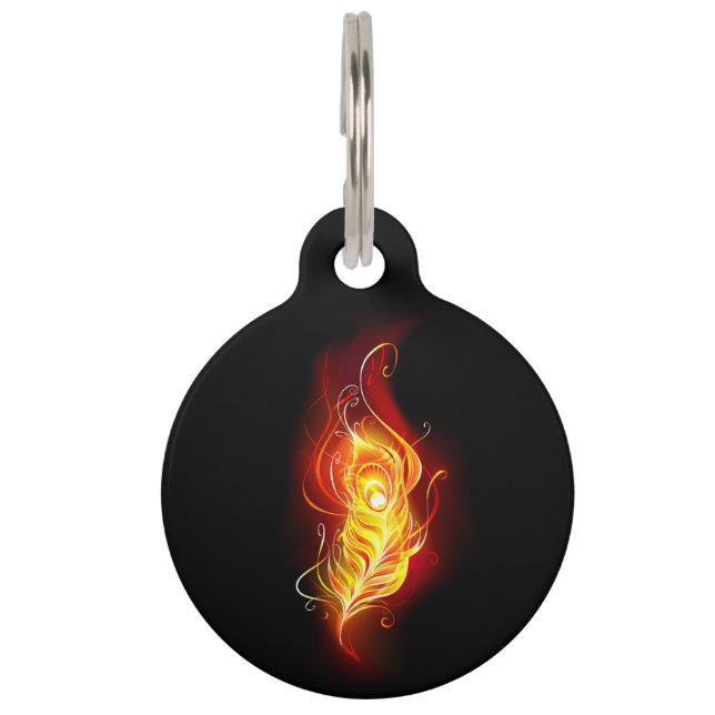 Médaillon Pour Animaux Plumes de paquetage de feu (Devant)
