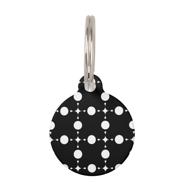 Médaillon Pour Animaux Pois blancs, Motif à points Polka, points, pointil (Devant)
