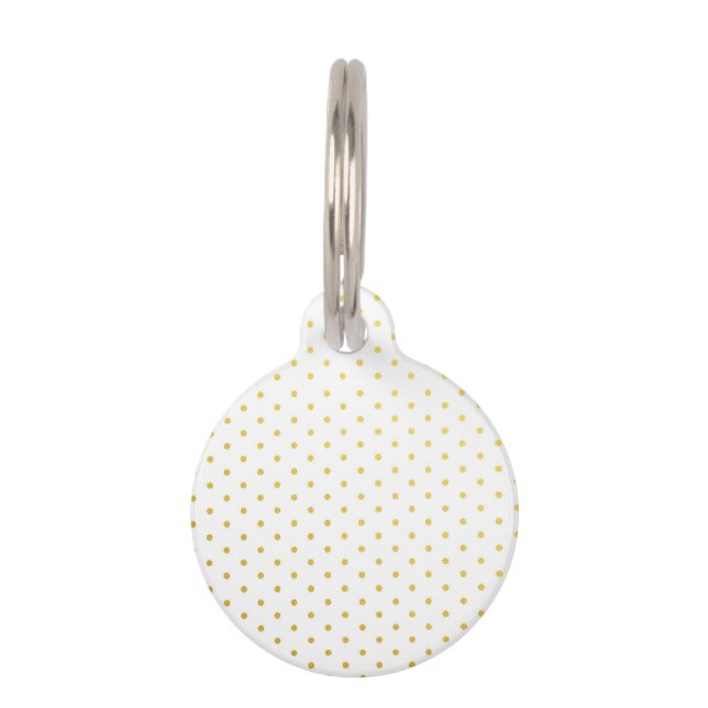 Médaillon Pour Animaux Pois d'or de mode (Devant)