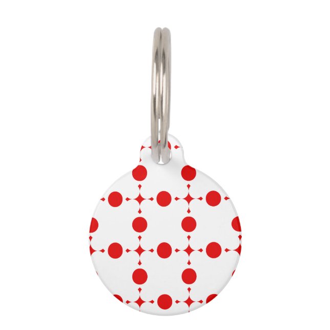 Médaillon Pour Animaux Pois rouges, Motif à points polka, points, pointil (Devant)