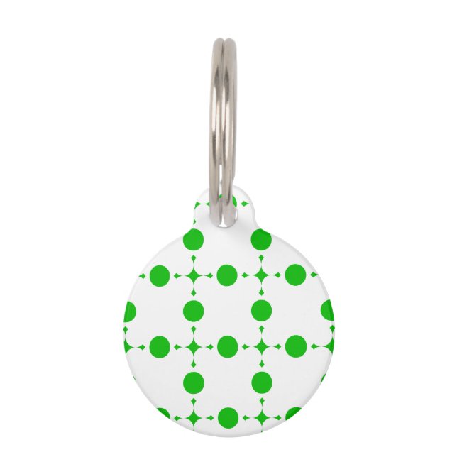 Médaillon Pour Animaux Pois verts, Motif à points Polka, points, pointill (Devant)