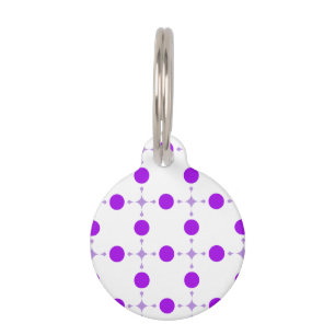 Médaillon Pour Animaux Pois violets, Motif à points Polka, points, pointi