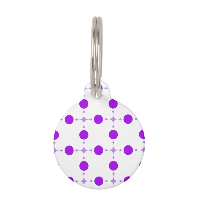 Médaillon Pour Animaux Pois violets, Motif à points Polka, points, pointi (Devant)