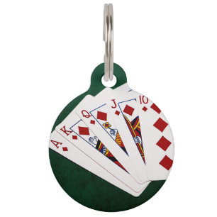Médaillon Pour Animaux Poker Hands - Brosse Royale - Costume Diamants