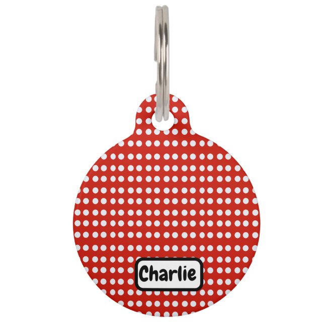 Médaillon Pour Animaux Polka Dot Dog Bandana personnalisée (Devant)