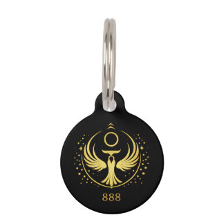 Médaillon Pour Animaux Porte-clés Gold Phoenix 888 | Sigil Symbole Spirit