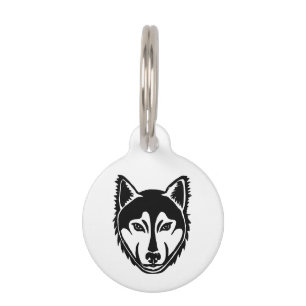 Médaillon Pour Animaux Portrait de Husky noir et blanc en impression de l